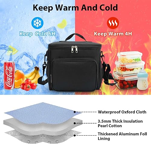 Miniatura 2 de Lonchera térmica para mujeres y hombres  Lonchera grande reutilizable para el trabajo, oficina, picnic, senderismo, playa, a prueba de fugas,