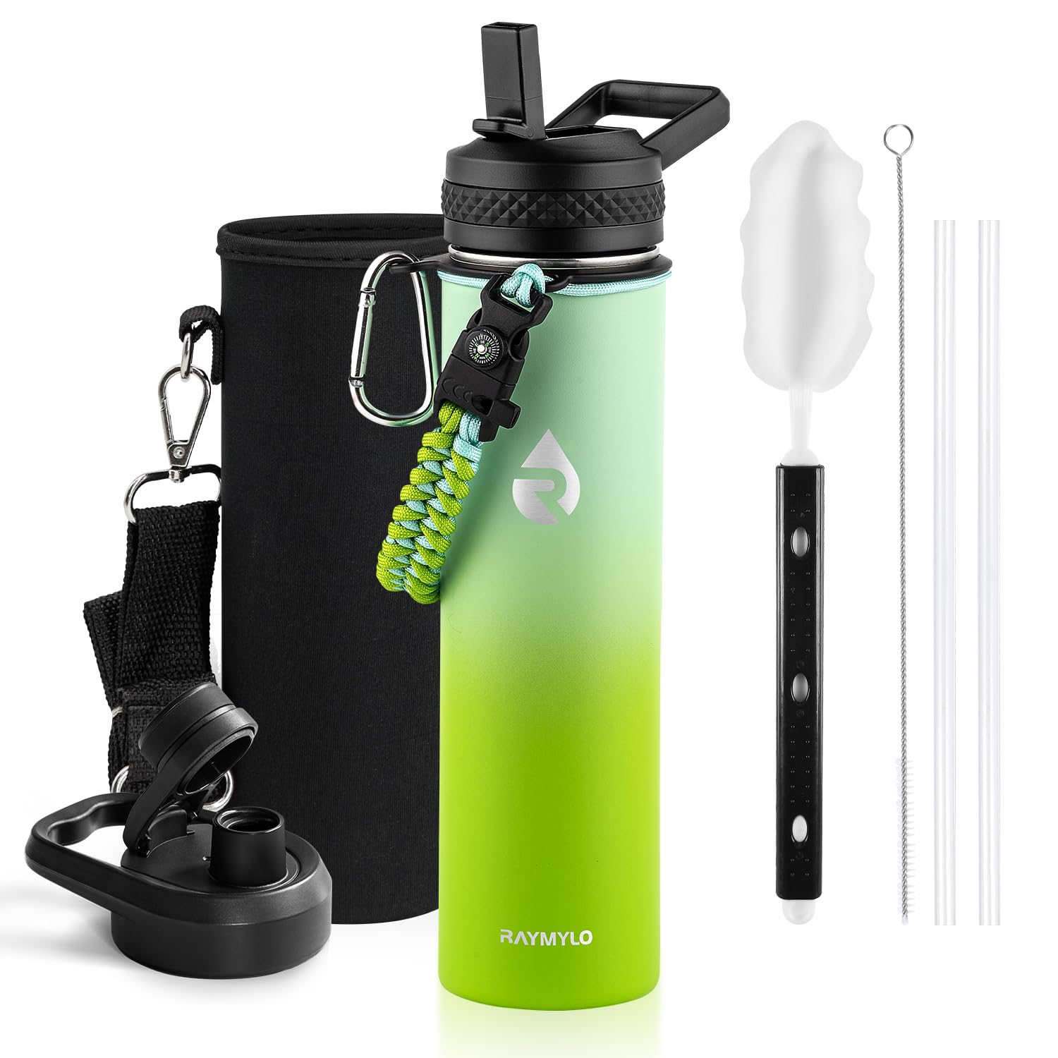 RAYMYLO Insulated Stainless Steel Water Bottle with Straw & Spout Lids, 710 ml Leak Proof Metal Water Flask Jug for Sports and Travel, BPA-Free, Keeps Cold for 24 Hrs, Hot for 12 Hrs โ image 1