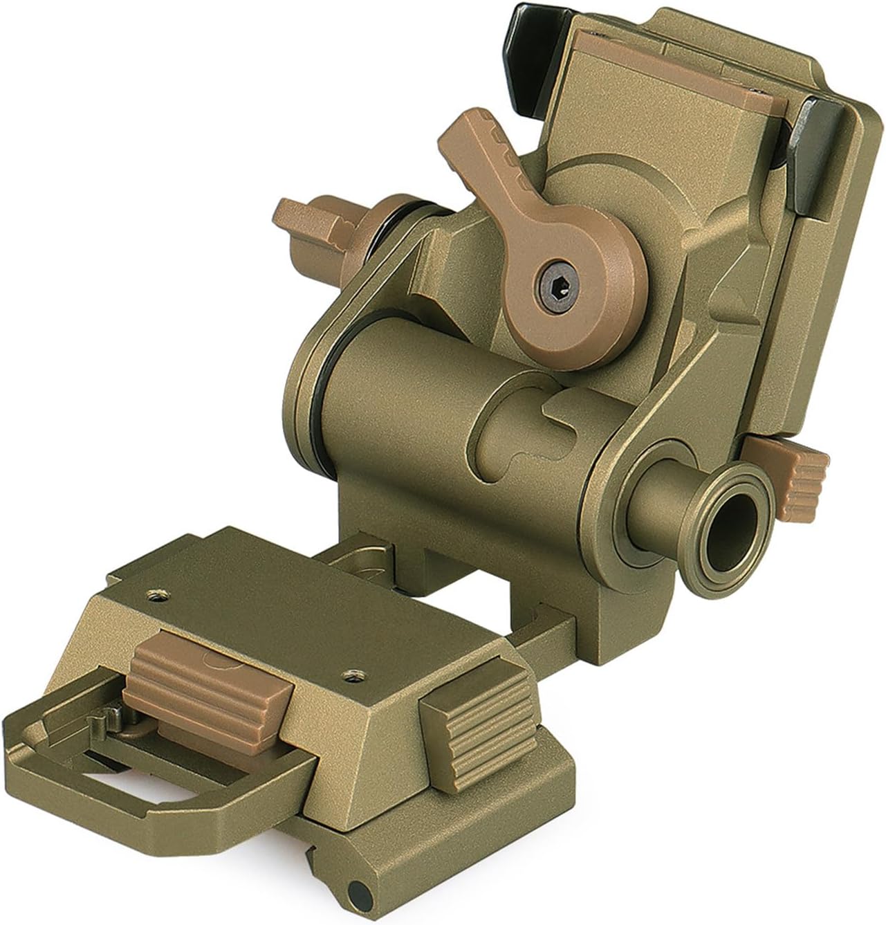 NVG Mount Night Vision Goggles Metal Helmet Mount for L4G24 PVS15/PVS18, Rhino Adjustable Metal Aluminum Helmet Adapter (Tan)
