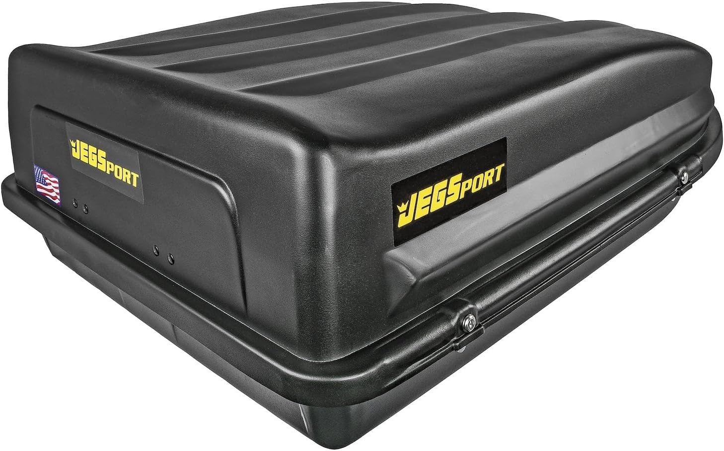 JEGS Rooftop Cargo Carrier for Car Storage - Large Roof Rack Style Carrier - Heavy Duty Weatherproof Storage - Made in USA - 18 Cubic Ft - 110 Lb Capacity - Aero Hard Shell