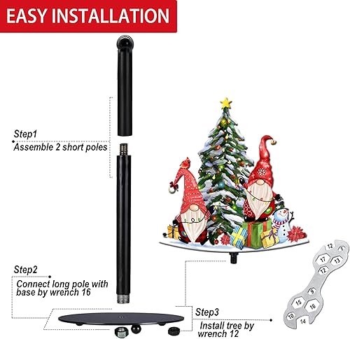 Miniatura 3 de Toallero de papel de gnomo de Navidad de metal, decoración de gnomo de Navidad para interiores y hogar, baño, cocina, soporte de papel de 6.7 x 6.7