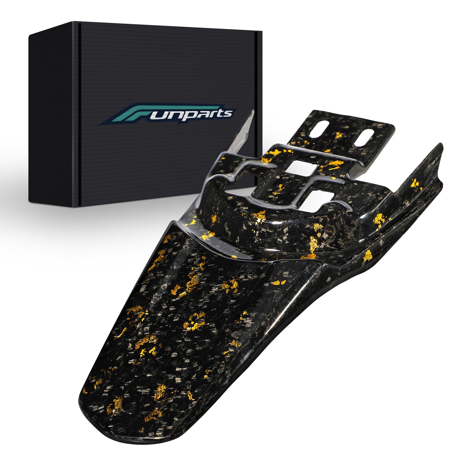 Funparts Dirt Bike Rear Fender Mud Guard Carbon Fiber for Surron Sur Ron Light Bee X/S X260 X160 Electric Dirt Bike Gold