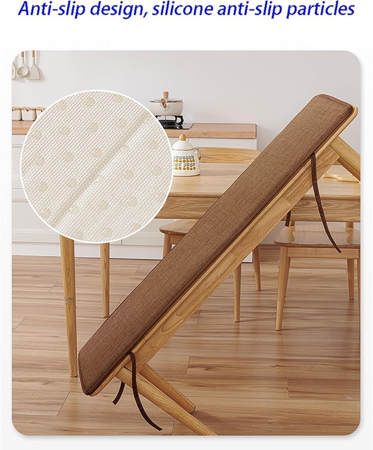 Cuscino per panchine da esterno/interno, antiscivolo, impermeabile, 35 x 200 cm, 35 x 120 cm, 40 x 170 cm, adatto a 2-3 posti, grigio scuro/blu, perfetto per dondolo da patio, bordo piscina