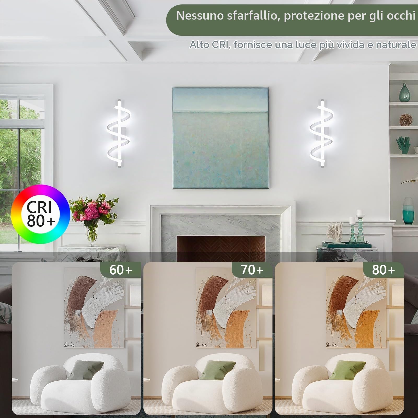 Comely Applique LED da Parete Interno, 26W 2925LM Moderno Lampada da Parete
