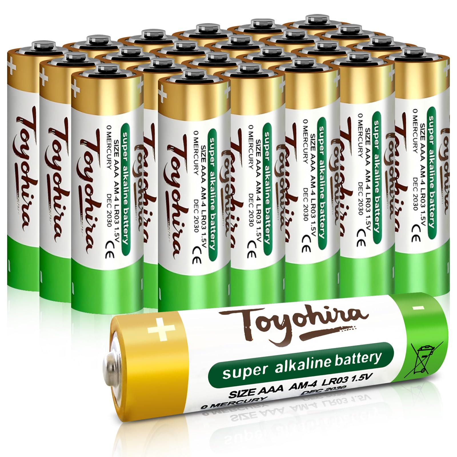 Toyohira high Capacity AAA LR03 Batteries 24 Pack Alkaline Triple A Battery 1 5V 5-Year Shelf Life Leak