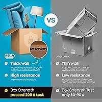 Vista 3 de Cajas largas de envío y mudanza de 28 x 12 x 12 pulgadas (paquete de 10) – Resistencia extra 200 lb vs regulares – Cajas de cartón corrugado
