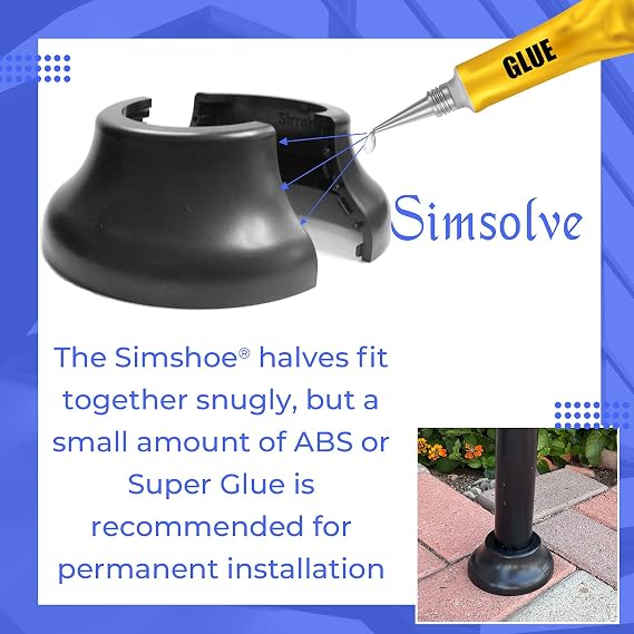 Deck Post Base Cover Durable, Snap-Together Round Shoe Base Instantly Transforms Hand & Stair Rail Feet Porch, Stair & Deck Base Brackets Covers ABS Plastic Fits 1 1/2 Round Post