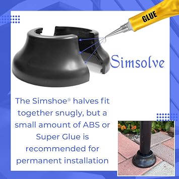 Deck Post Base Cover Durable, Snap-Together Round Shoe Base Instantly Transforms Hand & Stair Rail Feet Porch, Stair & Deck Base Brackets Covers ABS Plastic Fits 1 1/2 Round Post