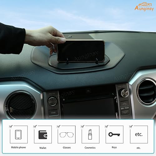 Vista 5 de Aunginsy Caja de almacenamiento para tablero de automóvil, bandeja organizadora para Toyota Tundra 2007-2021, bandeja de almacenamiento para consola