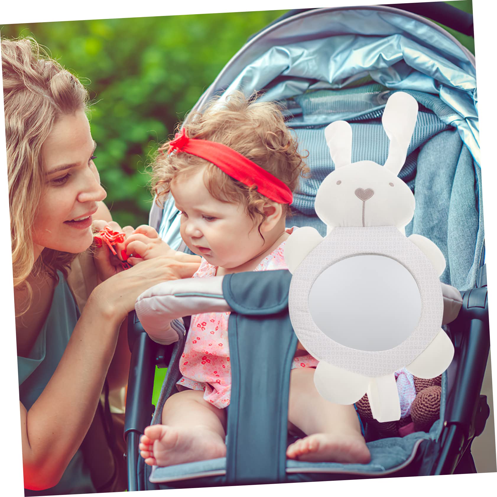 ULDIGI Car Rearview Mirror for Babies Cartoon Bunny Mirror for Rear Facing Car Seats
