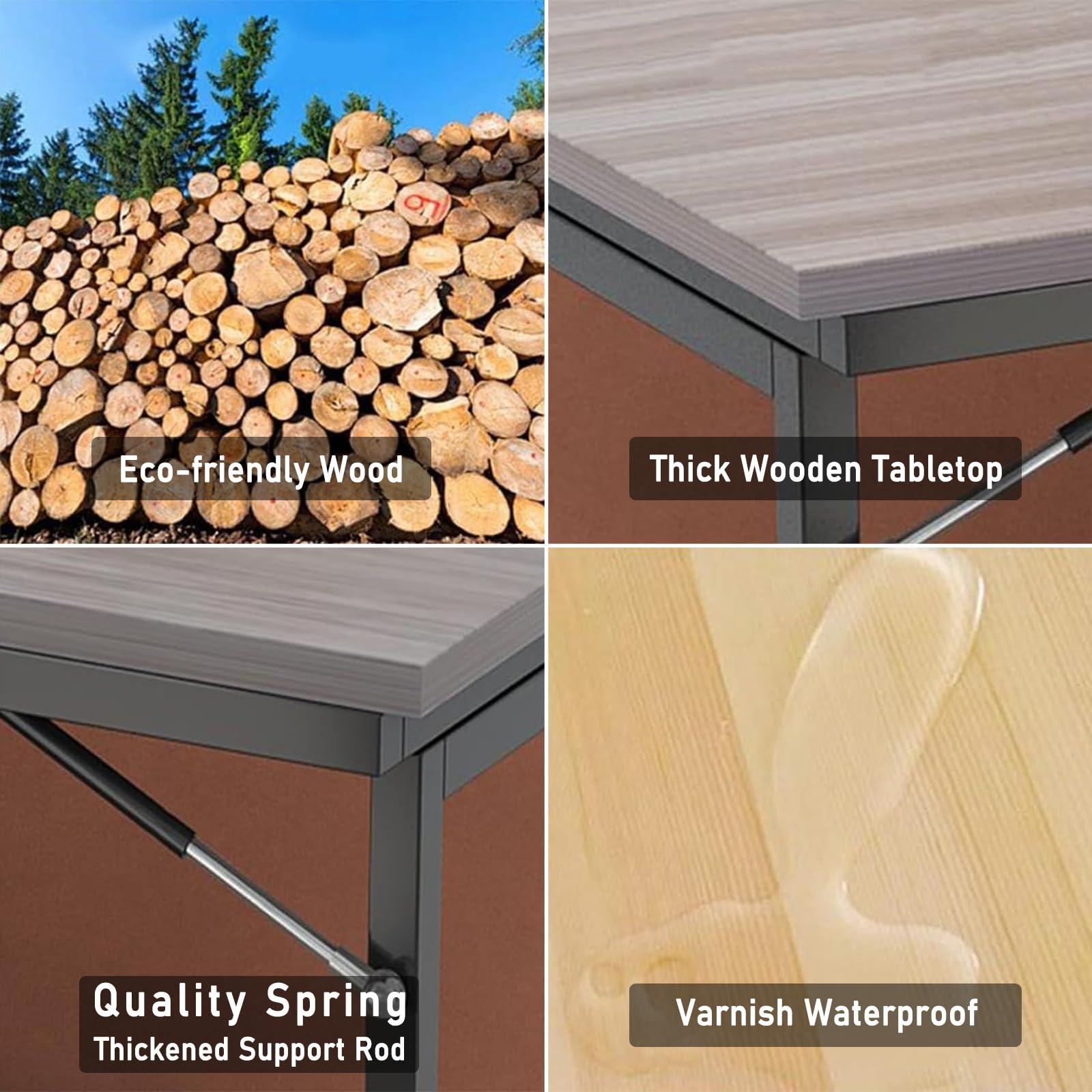 Wandklapptisch für Küche, multifunktionaler faltbarer Wandtisch, platzsparend, 90 x 50 x 75 cm, Schreibtisch für Zuhause und Büro, kompaktes und vielseitiges Design