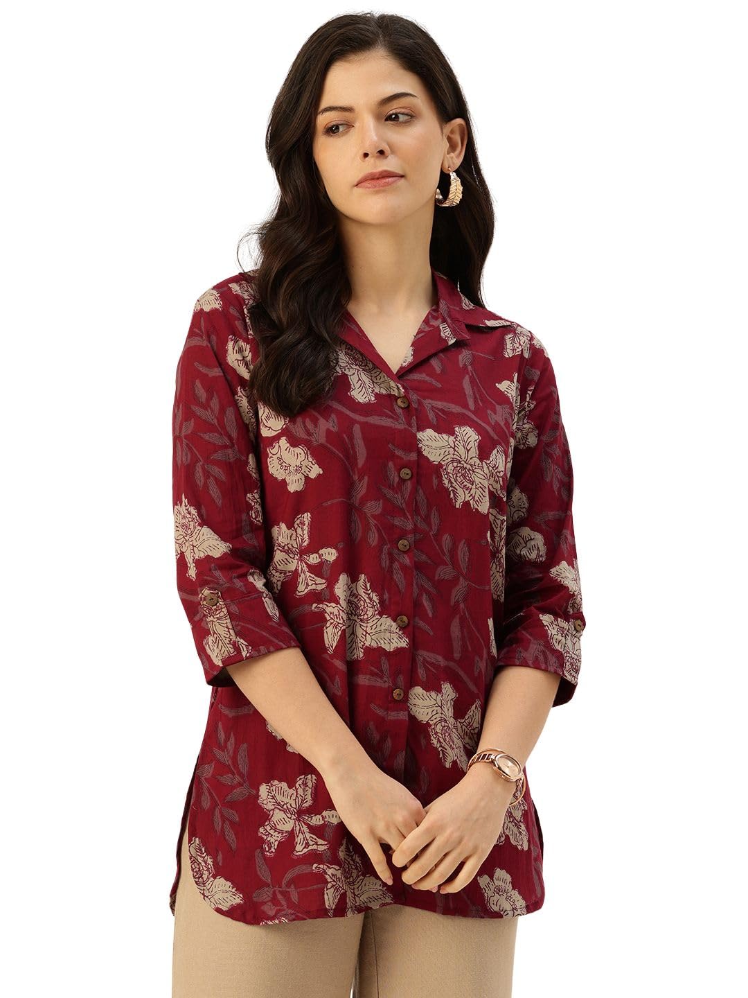 feranoid Versatile Collared top with 3/4 Sleeves for Women – Elegant & Casual (S-3XL)-picture-1