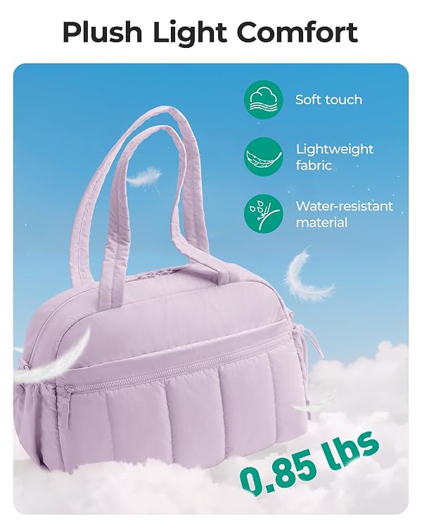BAGSMART Gym Bag for Women, Duffle Bag for Travel with Wet Pocket, Lightweight Carry on Weekender Duffel, Water Resistant by BAGSMART - Used condition - Image 4