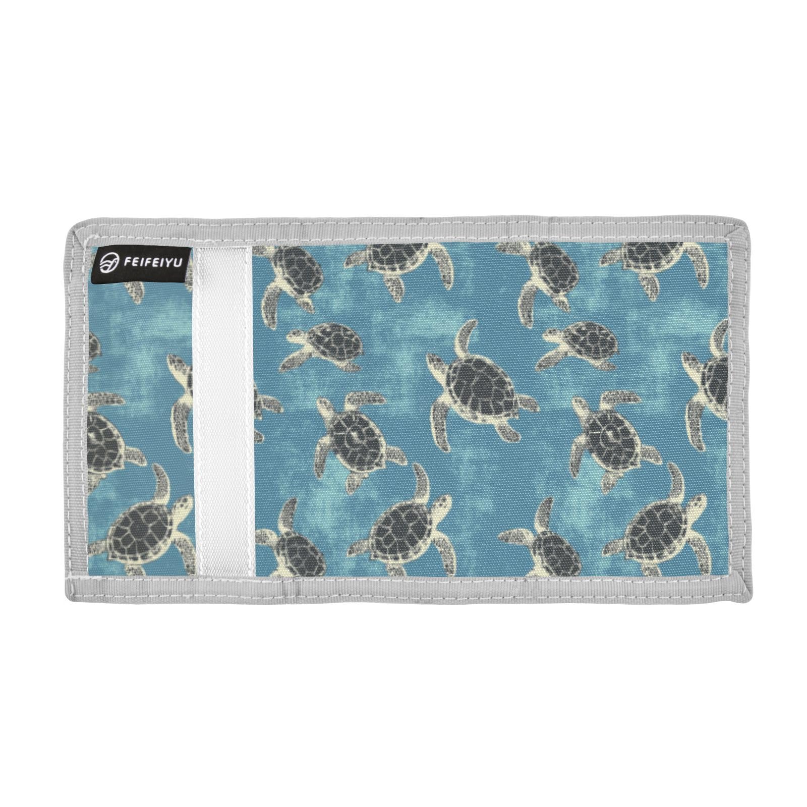 Wusikd Sea Turtles Blue Kids Wallet for Boys Girls Funny Toddler Trifold Wallet Novelty Wallet for Teens Women Men