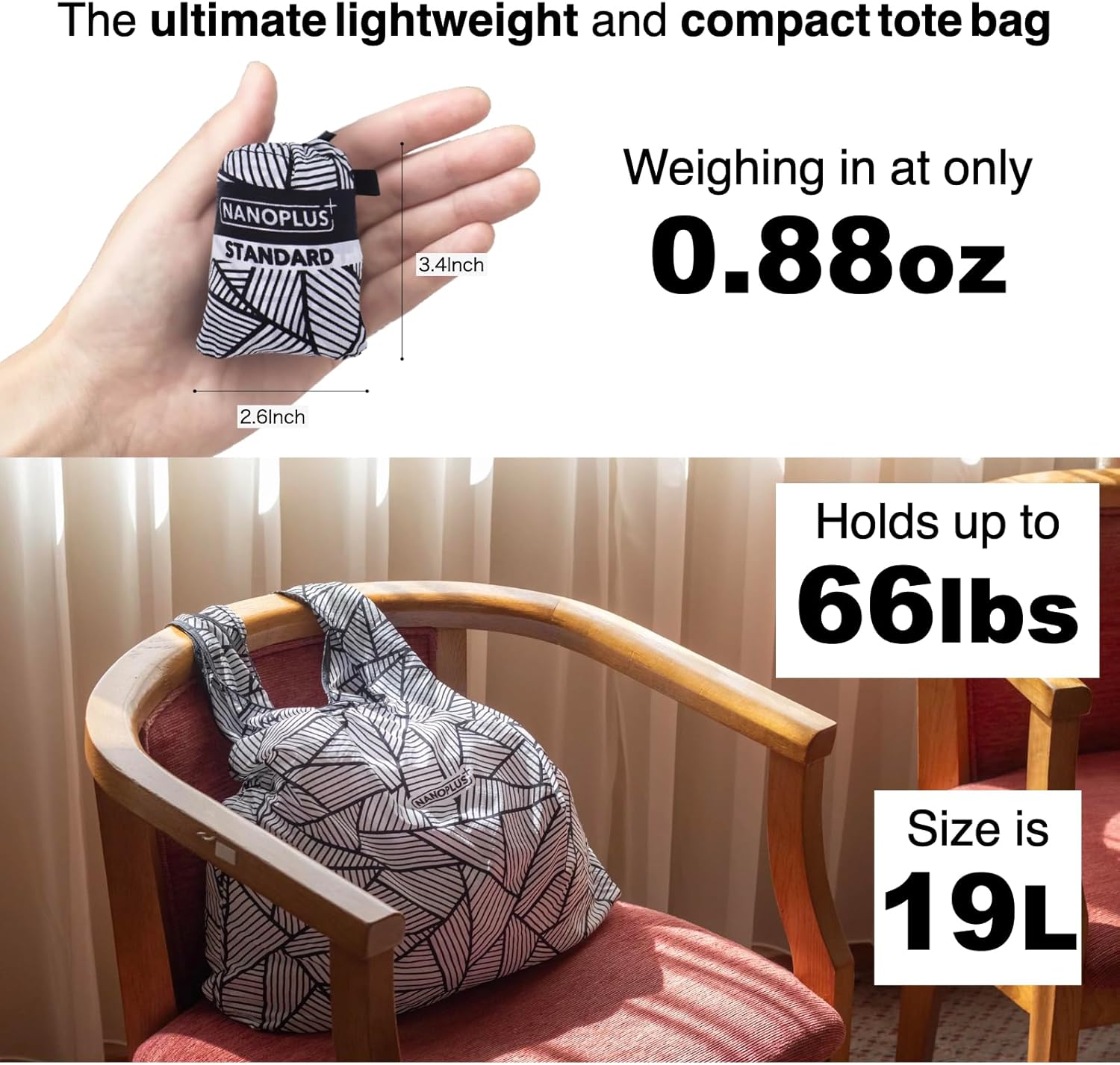 Compact Reusable Grocery Tote Bag – Lightweight, Foldable & Packable Shopping Bag for Travel - Image 3