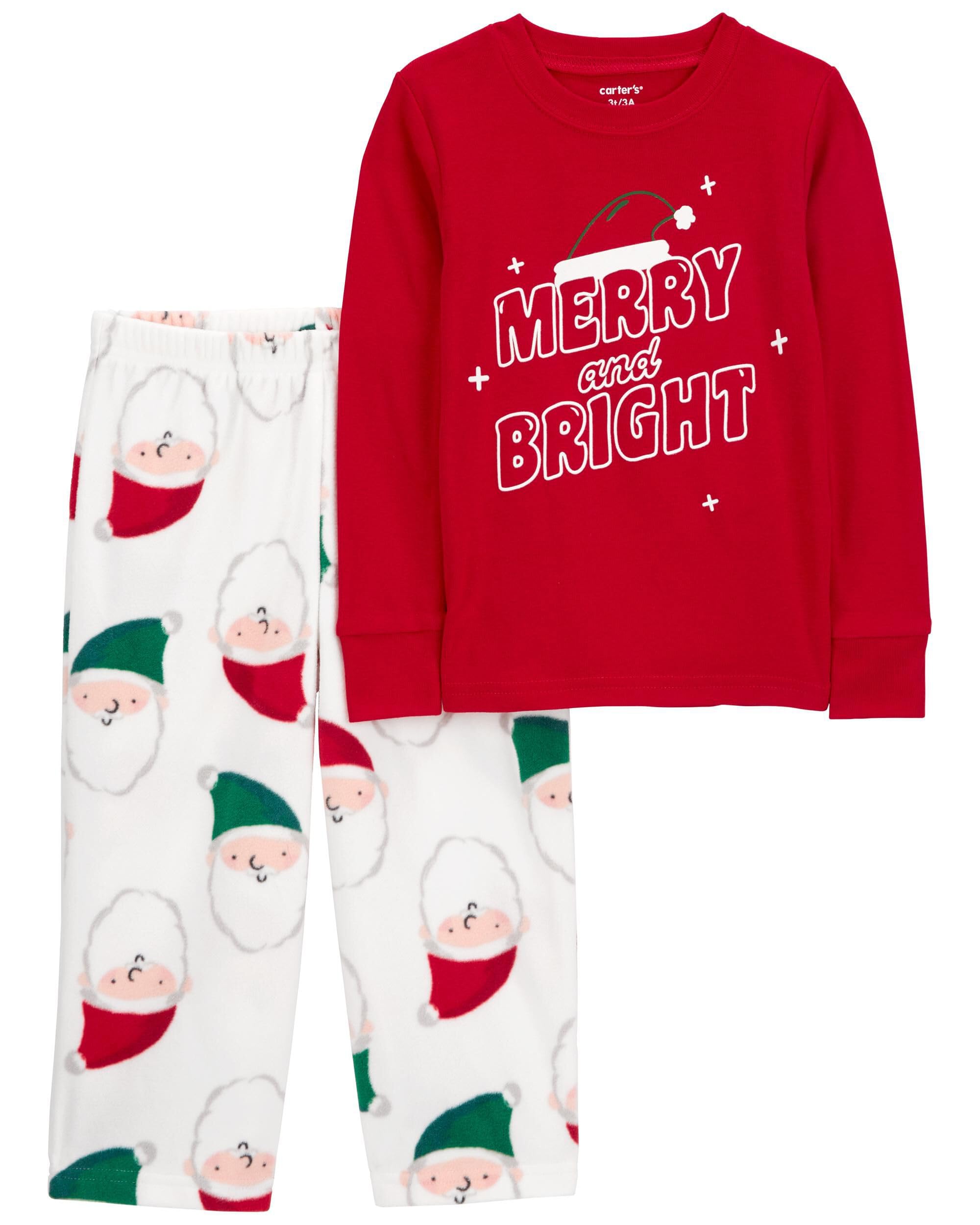 Carter's Mädchen 2-teiliges Fleece-Pyjama-Set mit Oberteil und Hose