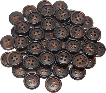 Lilaly 50 Pcs 5/8 inch Sewing Coat Buttons, 4-Hole Craft Round Blazer Buttons, Suitable for Variety Clothing Sewing for DIY Craft/SeamstressesStyle 9