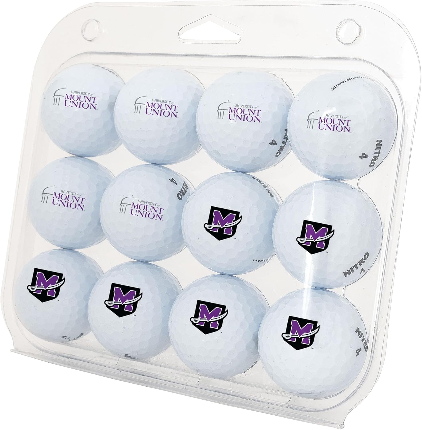 Desert Cactus University of Mount Union Golf Balls 12 Pack – UMU Purple Raiders Full Color Dozen – Officially Licensed Sport Team Accessory