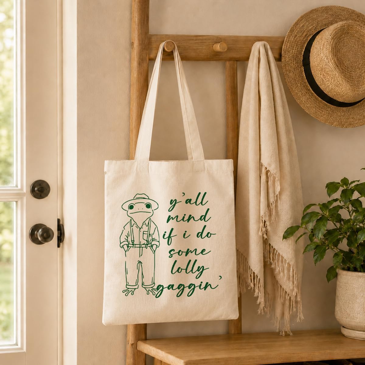Funny Canvas Tote Bag, Reusable Shoulder Grocery Bag, Holiday Gift Bags for Friends, 13.7x15.7 inch image 5