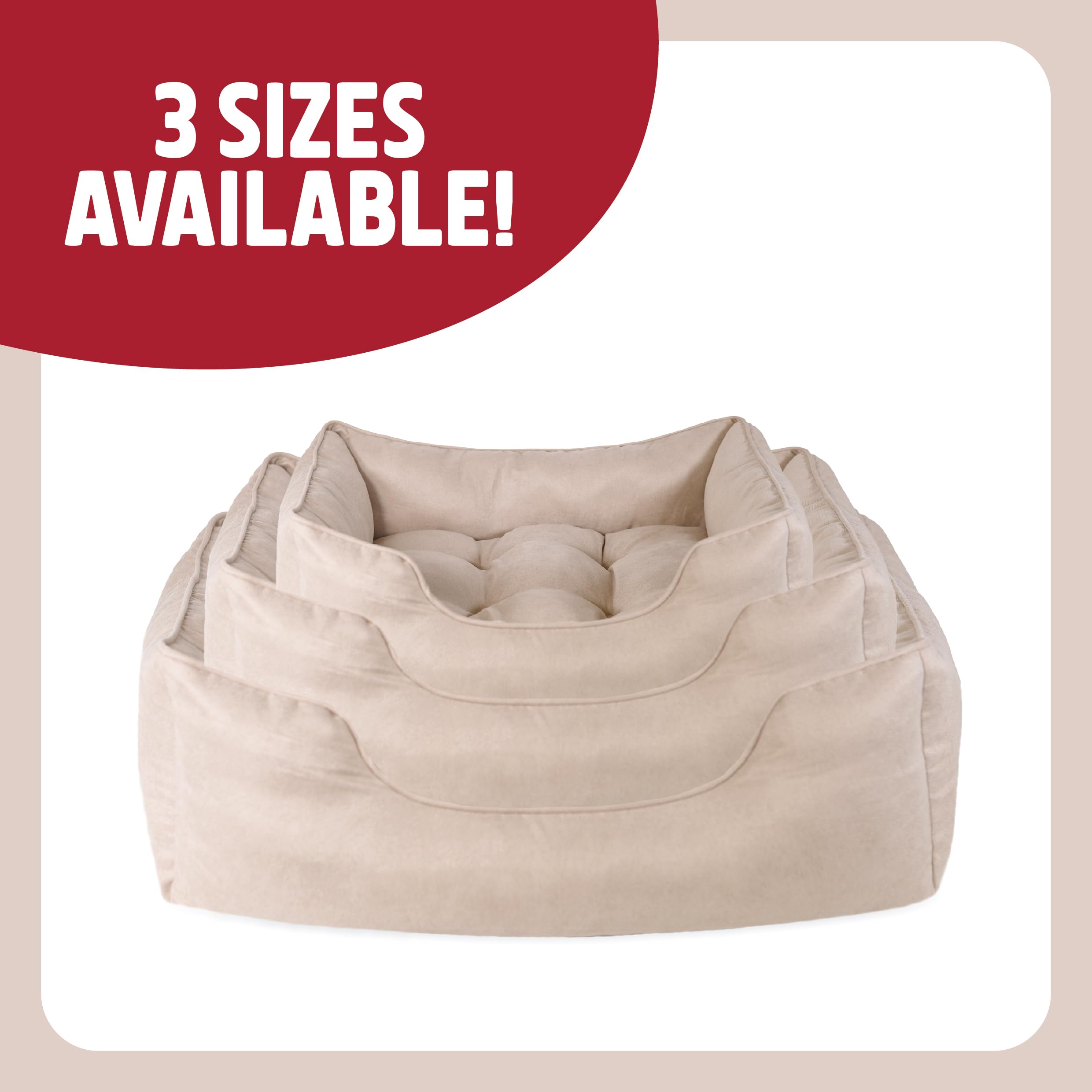 Rosewood Cama de Sarga Fina, acogedora Cama para Mascotas, tamaño pequeño, para Perros y Gatos, Color Beige