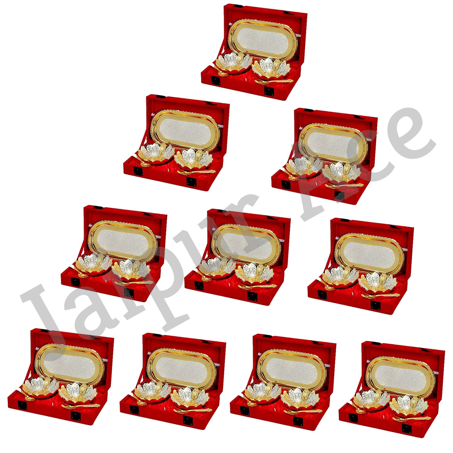 DESIGNOXBrass Bowl - 5 Pc (Multicolor)