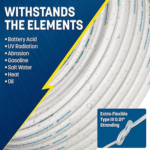 Miniatura 9 de Cable forrado rojo y negro de 16 Ga (calibre de cable americano) AWG estañado OFC de cobre doble conductor 162 para cableado de lanchas marinas, 50