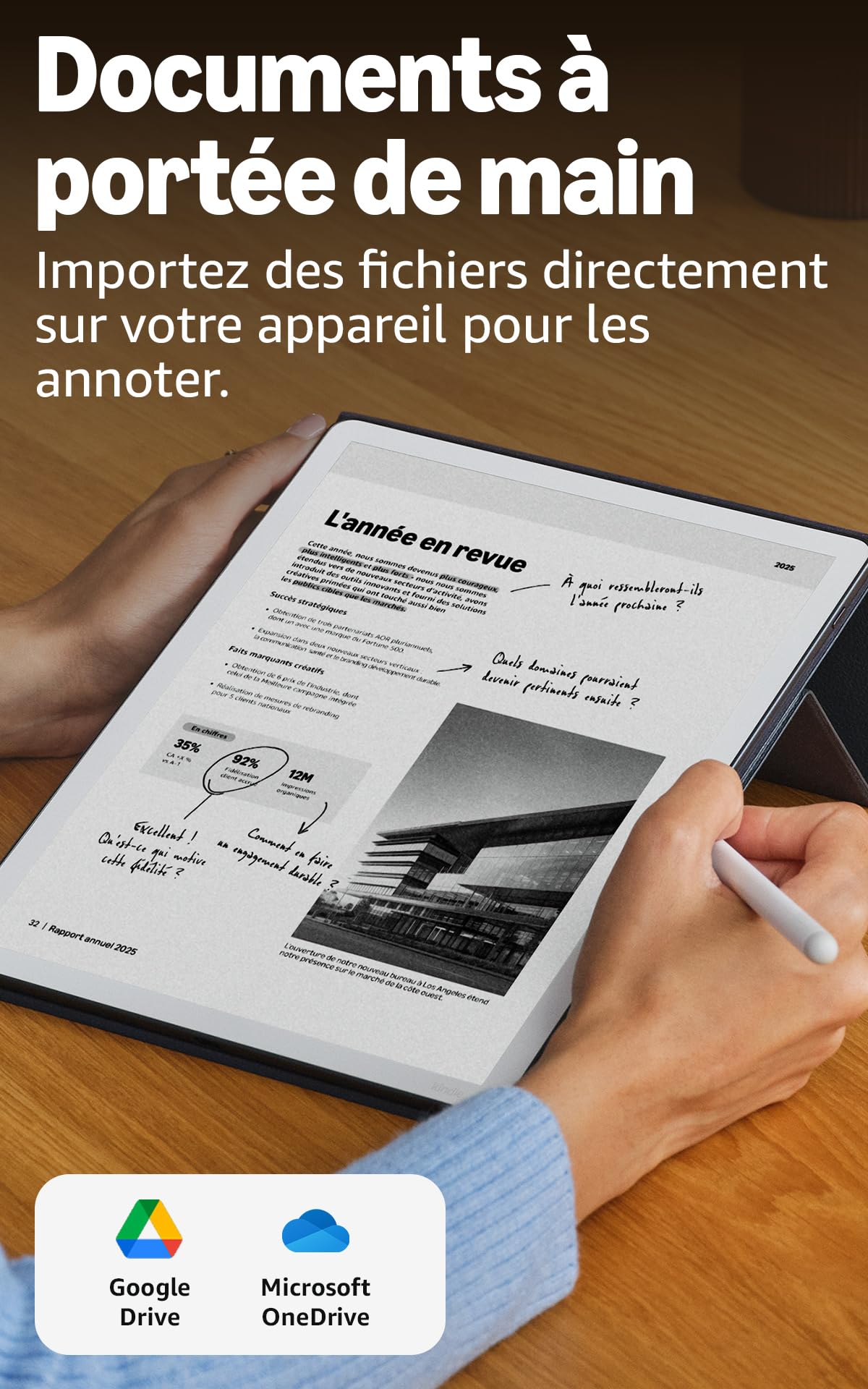 Amazon Kindle Scribe 32 Go (nouvelle génération) : écran 11" effet papier avec éclairage avant ; plus fin, léger et rapide ; écrivez dans le carnet de notes intégré, les documents et les livres