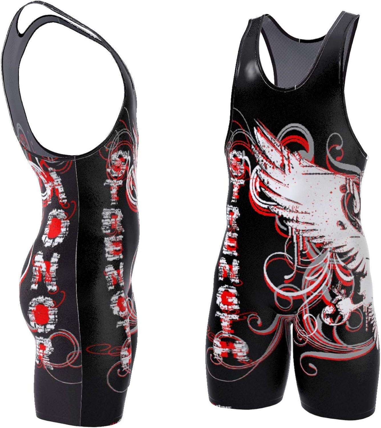 4 Time Wrestling Singlet for Men and Youth, Powerlifting, MMA Apparel, Black, Navy Blue, Red : Sports & Outdoors