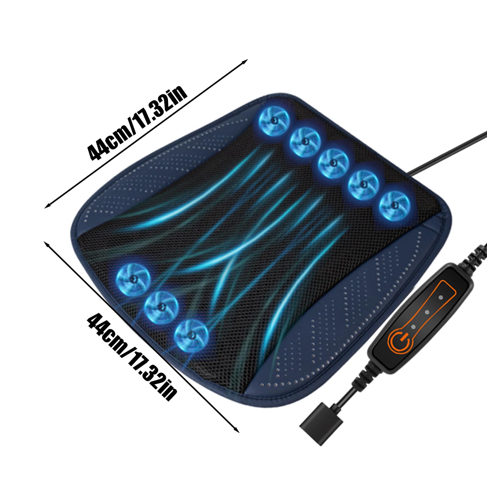Coperchio di sedile per auto di raffreddamento - Cuscino per sedili ventilato traspirante, pad di raffreddamento alimentato USB | 3 Impostazioni a velocità regolabile, viaggi lunghi ideali, cuscino di