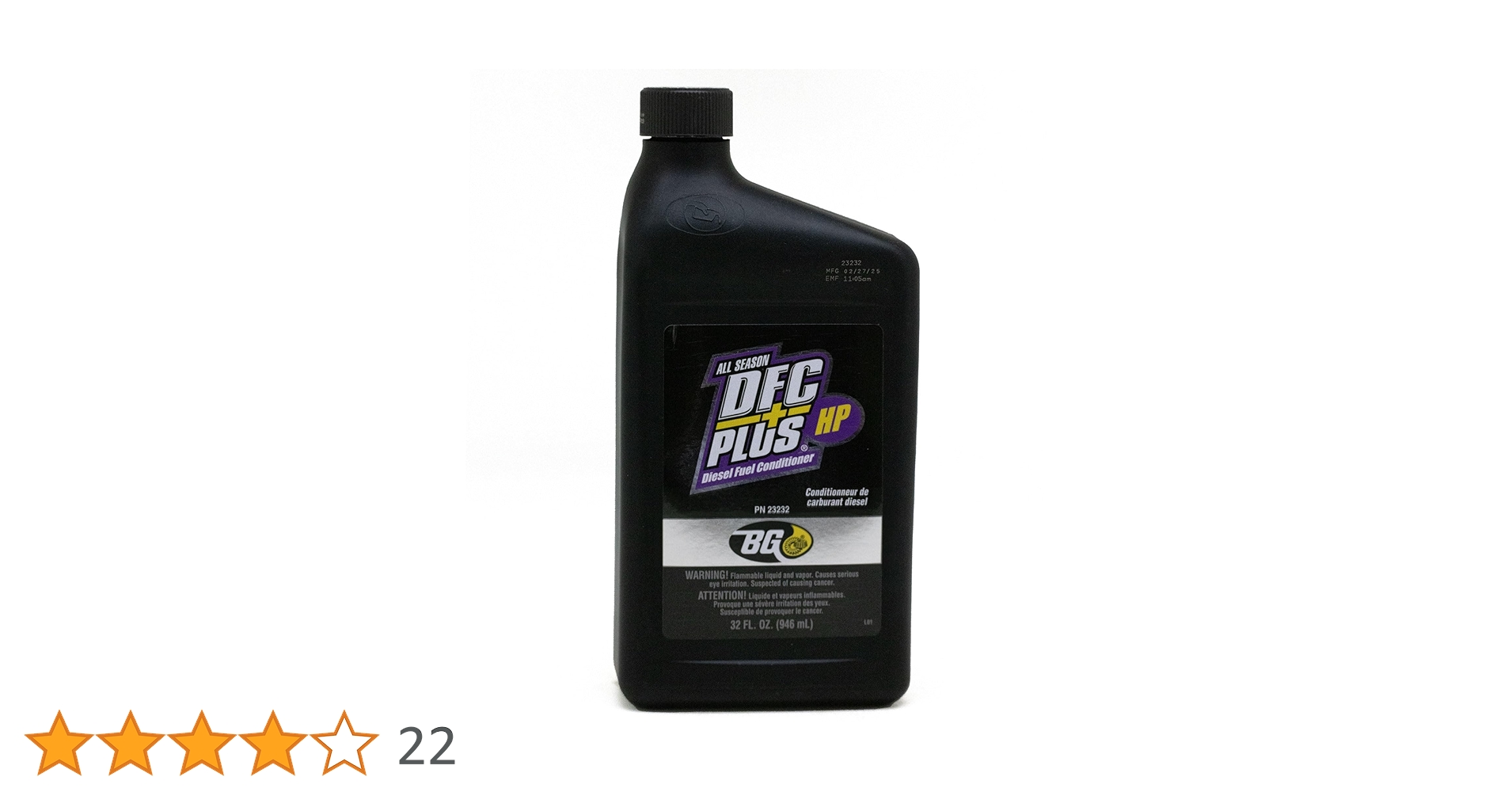 DFCプラス HP ディーゼル燃料添加剤 32 fl oz 大特価！BG DFCプラスHP
