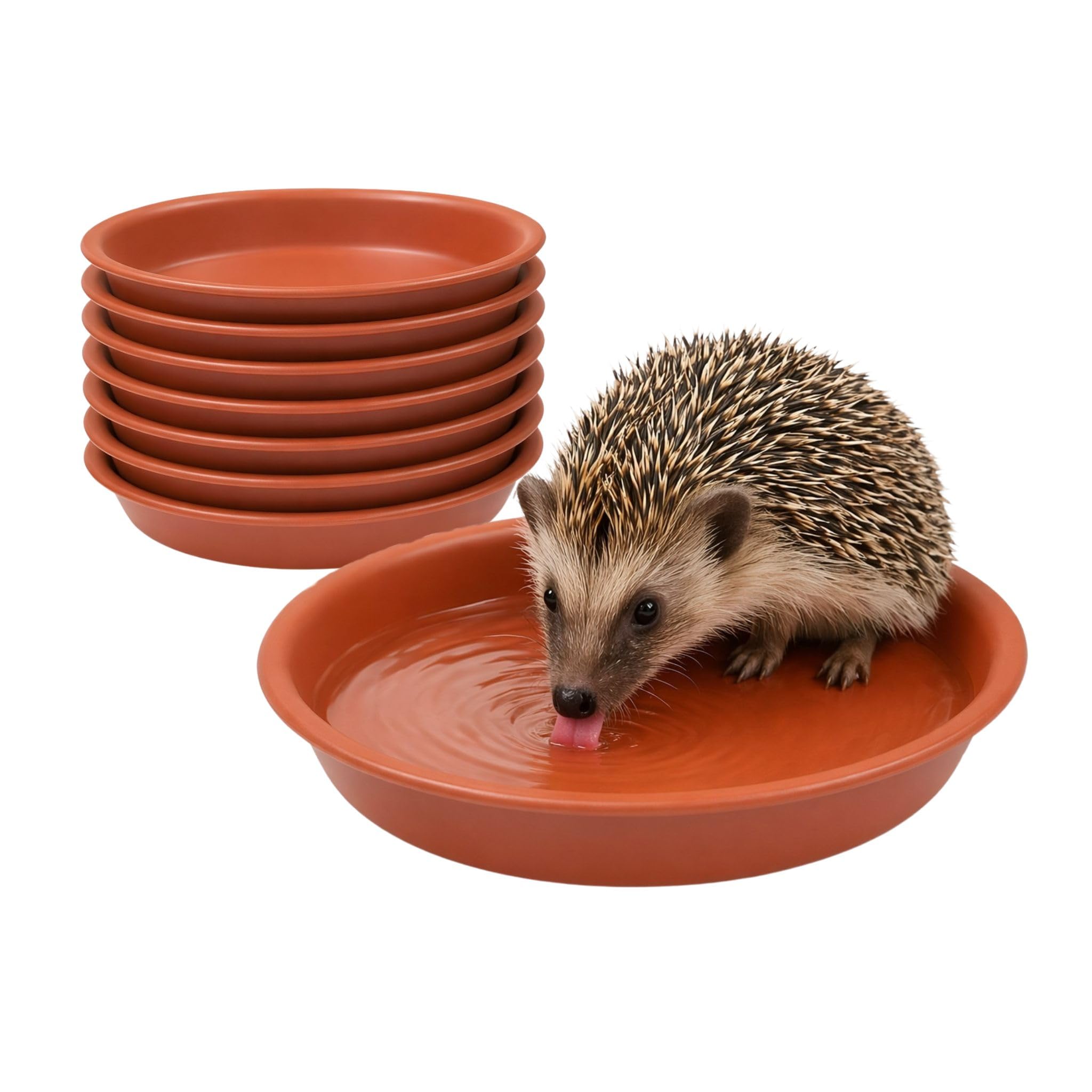 8 Pcs Hedgehog Water Bowls, 14cm Durable Outdoor Wildlife Garden Dishes