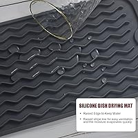 Vista 4 de Tapete de silicona para secado de platos para múltiples usos, fácil de limpiar, ecológico, tapete escurridor de platos resistente al calor