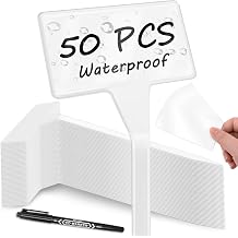 KINGLAKE Outdoor Large Plant Labels with PET Films - 50 Pcs Waterproof Tall Plastic Plant Tags Nursery Garden Labels 11.8" Plants Markers Name Tags for Outdoor Garden Vegetable with Permanent Pen