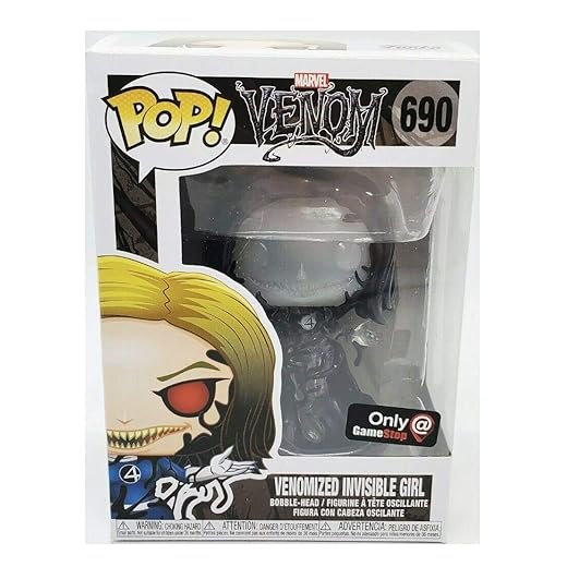 Sale Funko Pop! Marvel Fantastic Four Venomized Invisible Girl Clear Variant Exclusive Figure Repaired Arm
