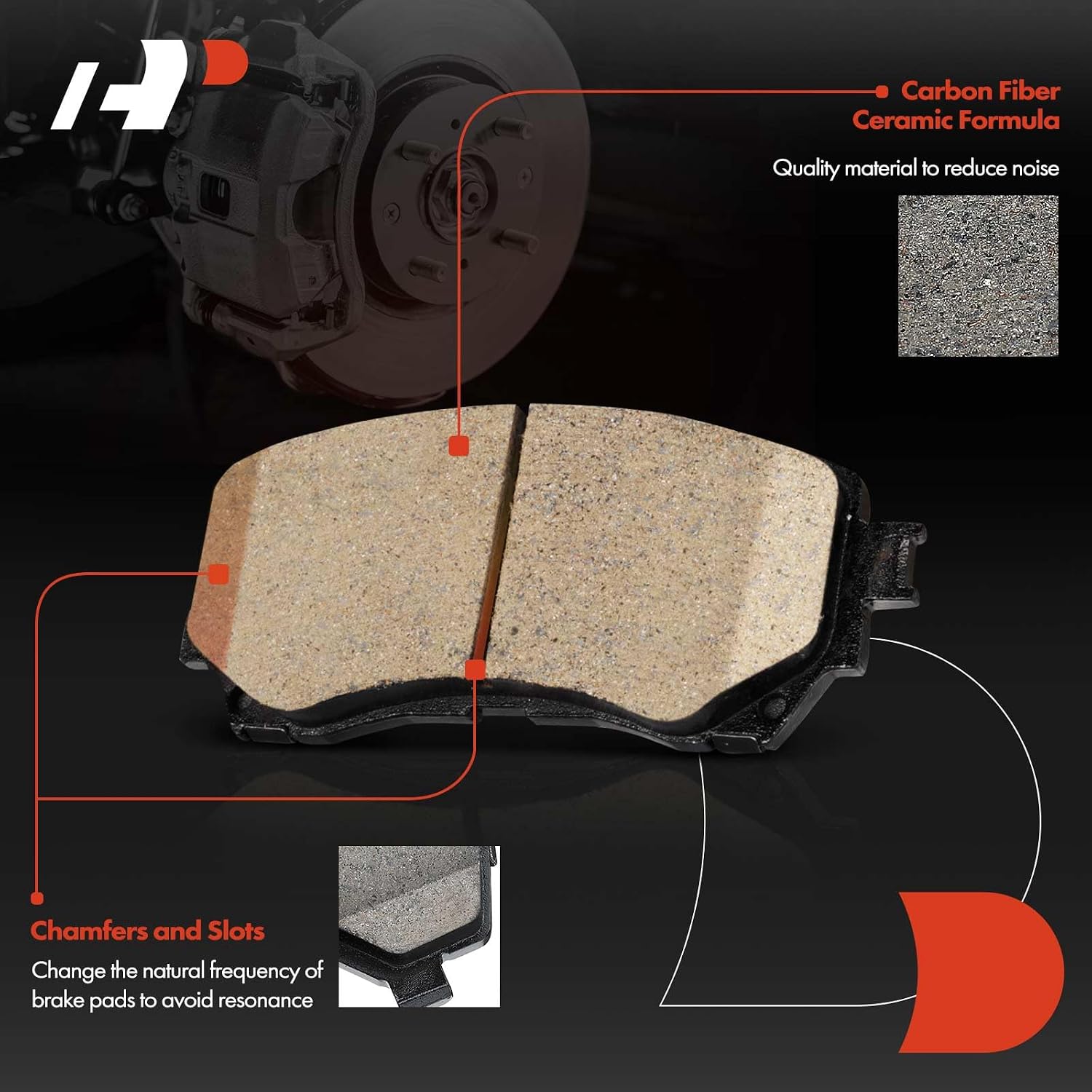 A-Premium Front Ceramic Brake Pads Set Compatible with Mazda 6 2014-2021, 4-Pack