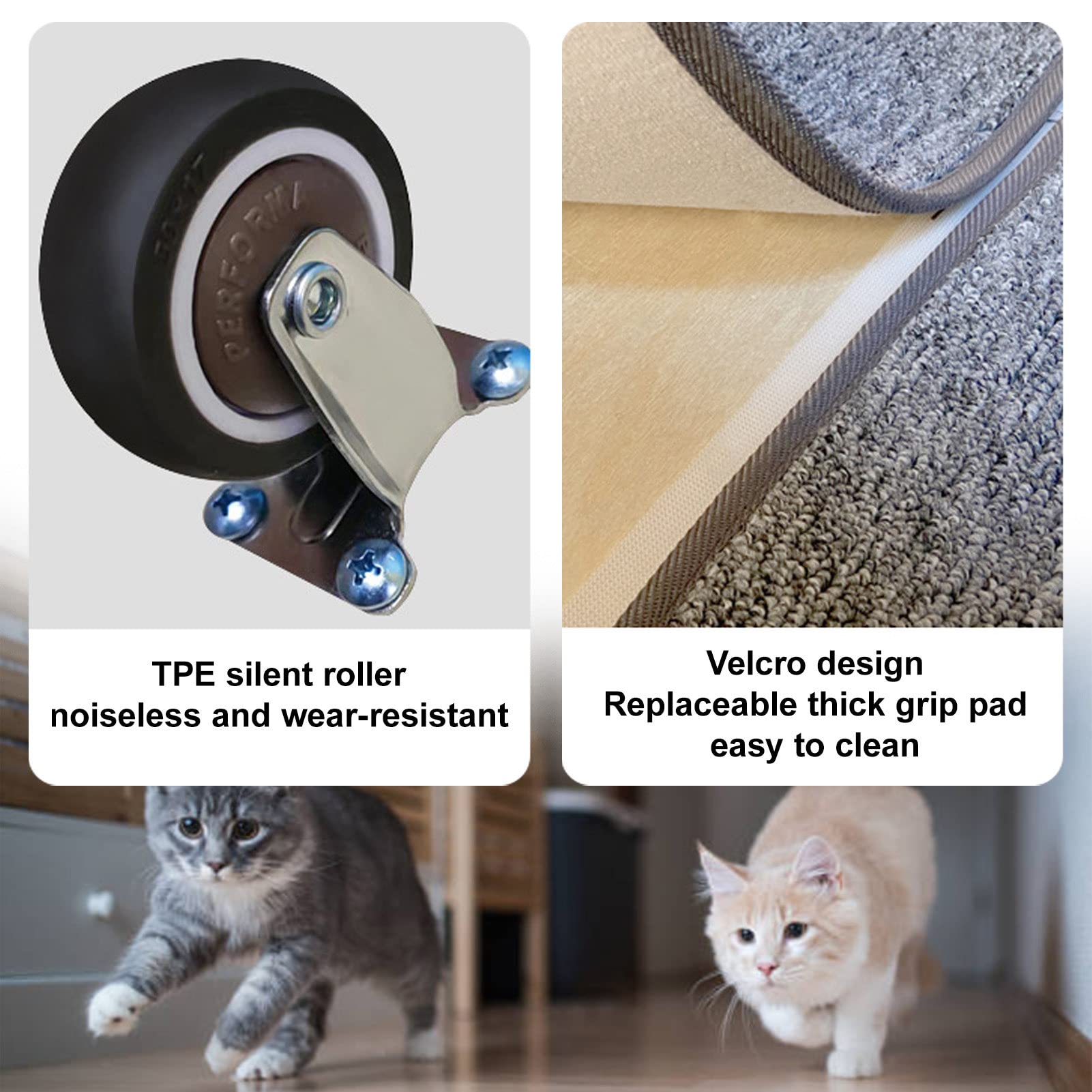 Rueda de Ejercicio Cat, Rueda de Carrera Cat de bajo Ruido con Freno de Seguridad y Pista alfombrada - Fácil de Instalar, múltiples Opciones de Color/tamaño,Green-M