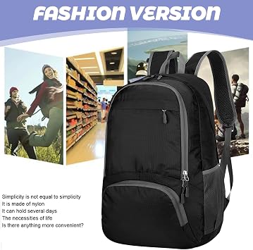 Foldable Backpack Lightweight - 30L Waterproof Small Rucksack Packable Daypack for Travelling, Durable Ultralight Packable Practical Gifts Walking Backpack for Women Men Outdoor Camping (Large)