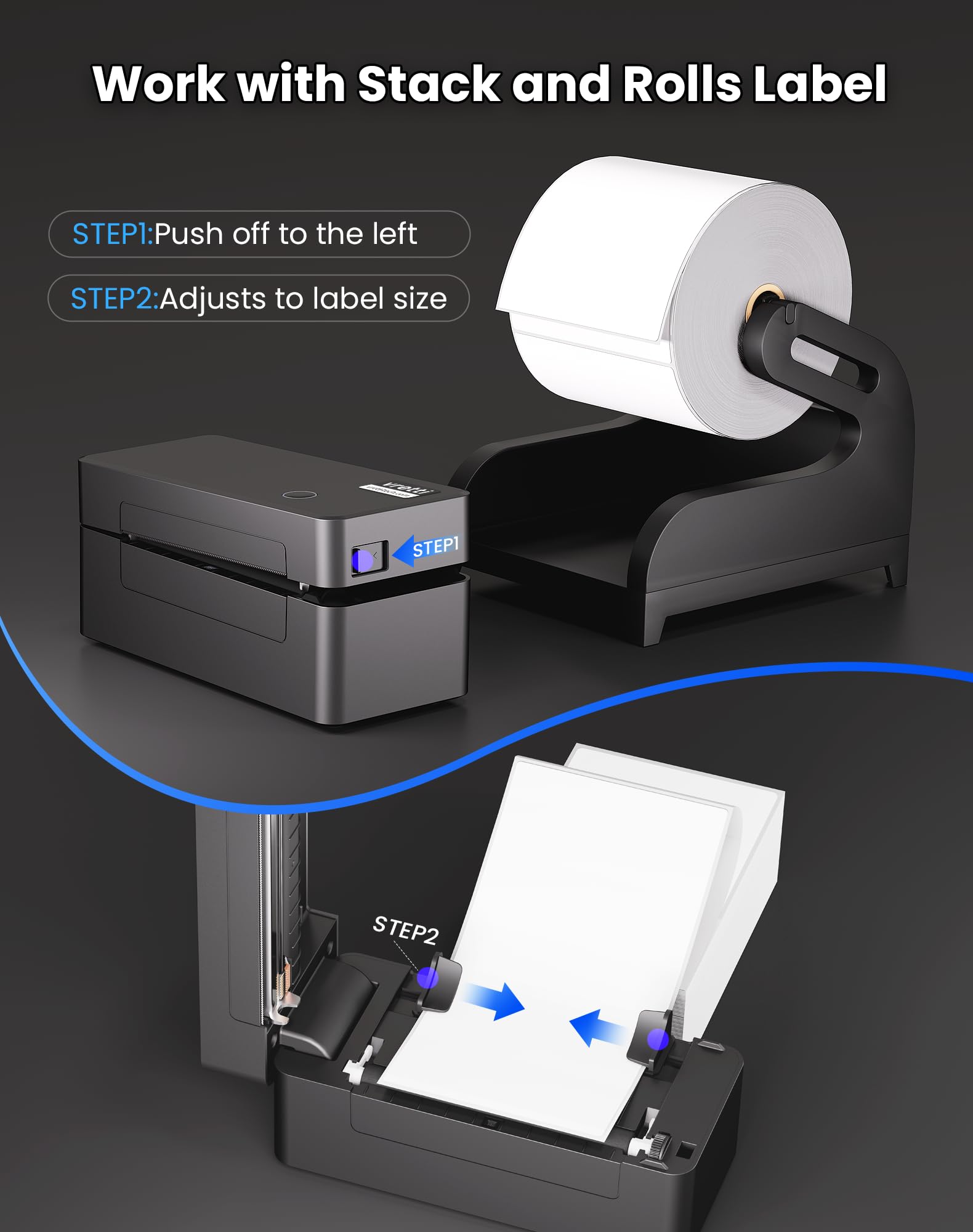 vretti DB402 Etikettendrucker, DHL Thermodrucker 4x6 Ettikettendrucķer, Thermodrucker Labeldrucker für Amazon, Shopify, Etsy, DHL, UPS, unterstützt Windows/Mac/Chrome