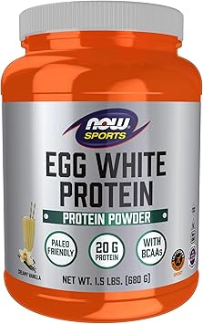 NOW Sports Nutrition, Egg White Protein, With BCAAs, 1.5-Pound