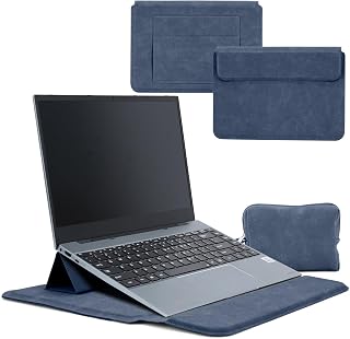 HaruYo 12-13-14-15-15.6-16 Pollici Custodia per laptop con Supporto Integrato e Polsiere, PU Pelle Portatile Sleeve per MacBook Air/Pro/Surface Dell Lenovo HP ASUS Acer 15-16 Pollici