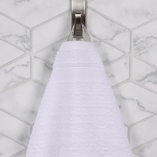 Miniatura 12 de Superior Juego de toallas de baño de algodón, cero torsión, geométrico acanalado, toallas grandes absorbentes, suaves de lujo, de secado rápido,