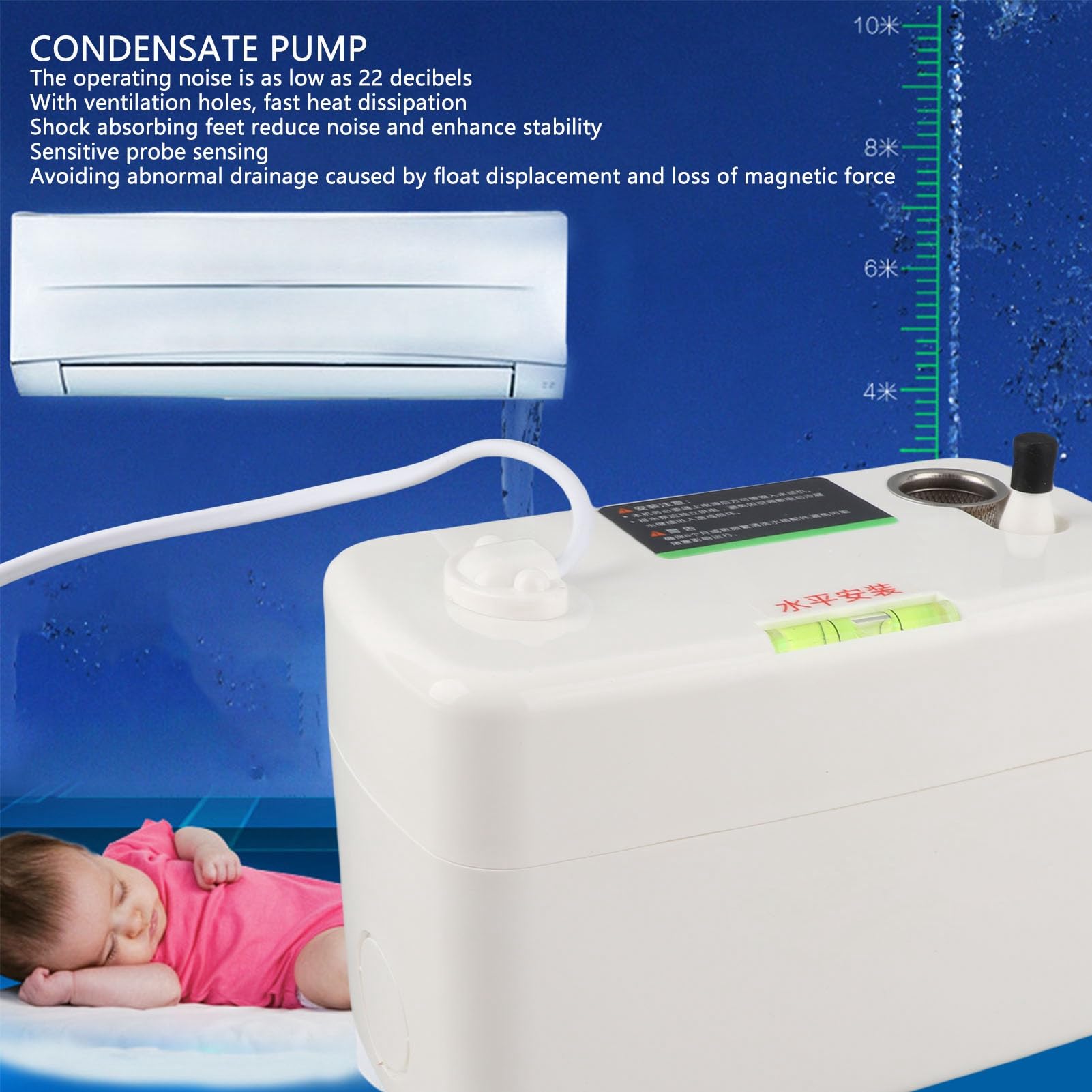 Pompa per Condensa Ad Alto Sollevamento Pompa di Drenaggio Automatica Super Silenziosa per Sistemi HVAC e CA 220 V