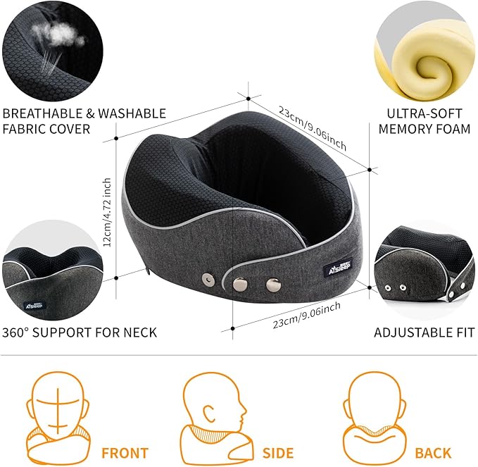 Almohada de viaje memory foam cervical ajustable plegable miniatura 5