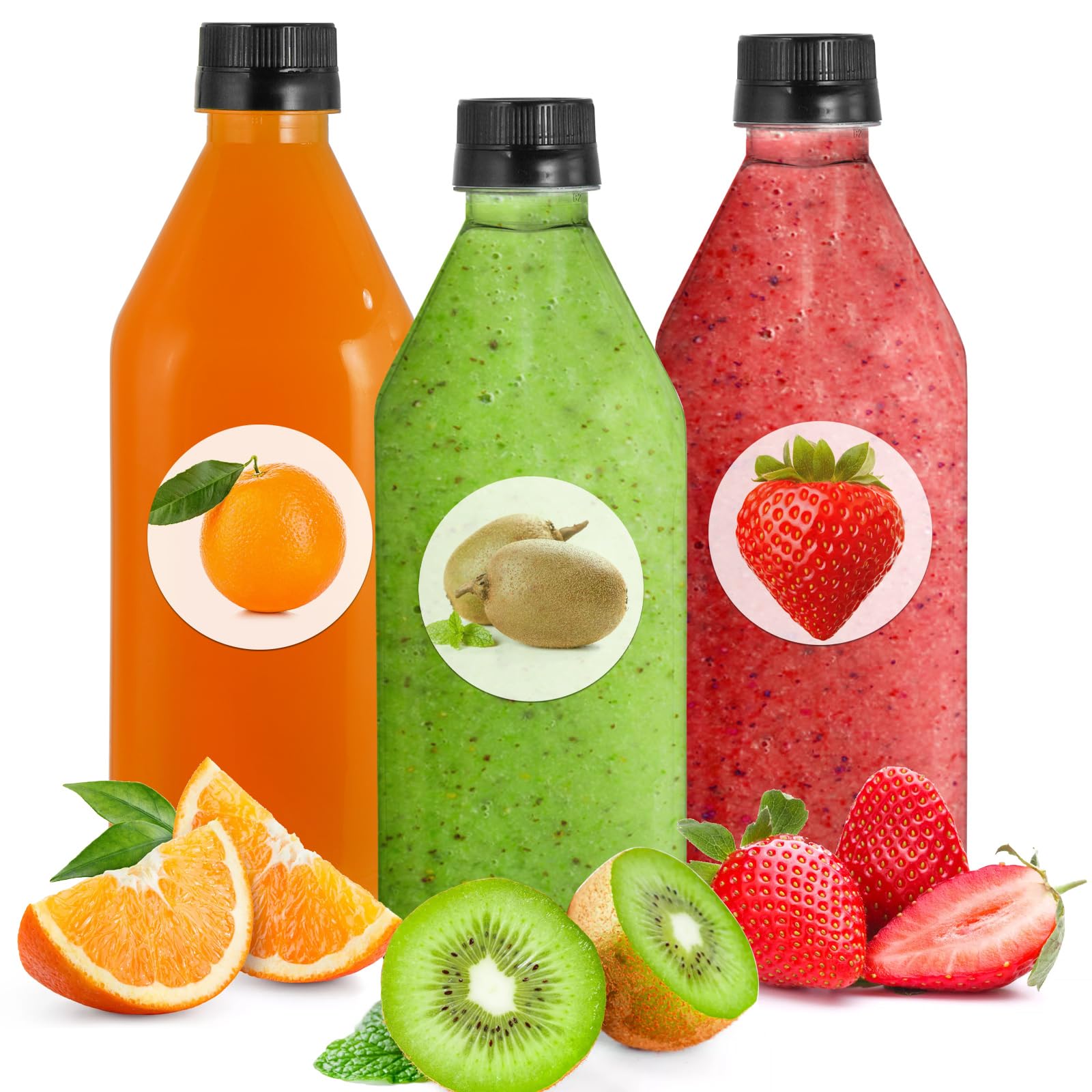 Bottiglie Di Plastica Per Succhi SINJEUN - 33 Pezzi Da 8 Once, Trasparenti E Senza BPA, Con Coperchi - Foto 8