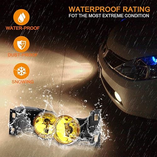 Miniatura 6 de BRTEC Faros antiniebla para Dodge RAM 1500 1994-2001, 1994-2002 para Dodge RAM 2500, 1994-2002 para Dodge RAM 3500 ámbar faros antiniebla 881 12V
