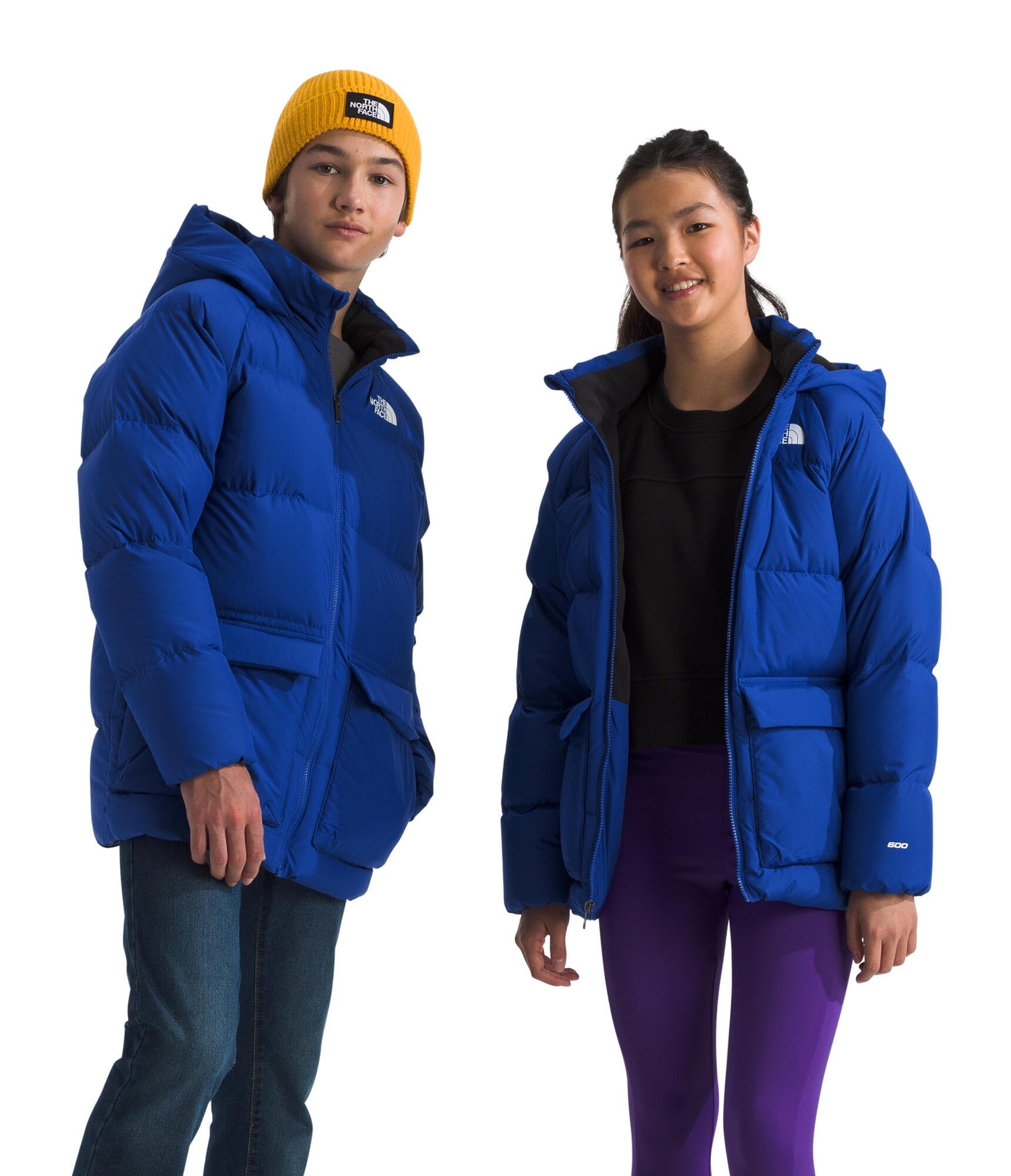 THE NORTH FACE Kids' North Down Fleece-Lined Short Parka | 600 Fill Recycled Waterfowl Down Insulated, Water Repellent