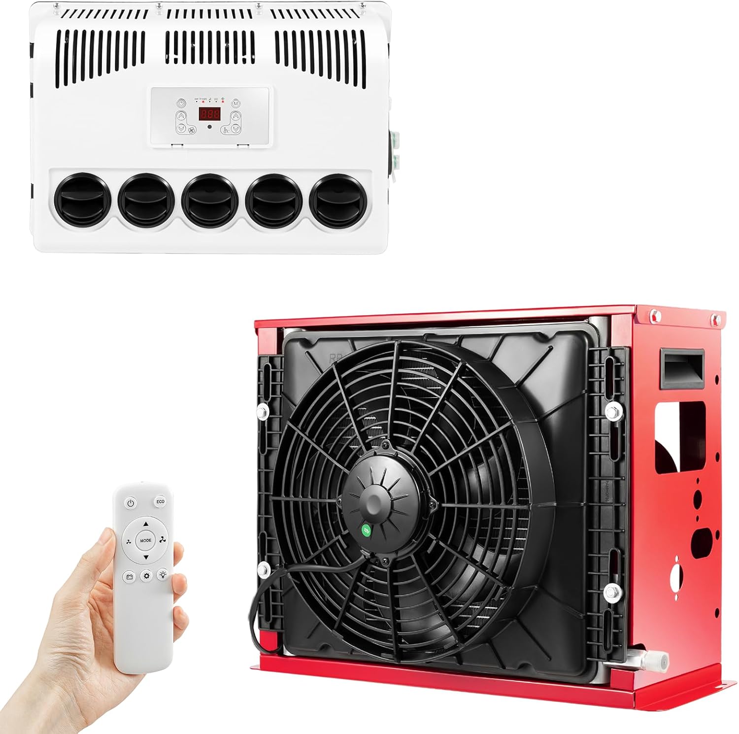 12V Air Conditioner, 11000 Btu Electric Ac Unit Truck Cab Air Conditioner Split Cooling Rapidly Split Air Conditioner for Vans Heavy/Light Trucks Commercial Vehicles