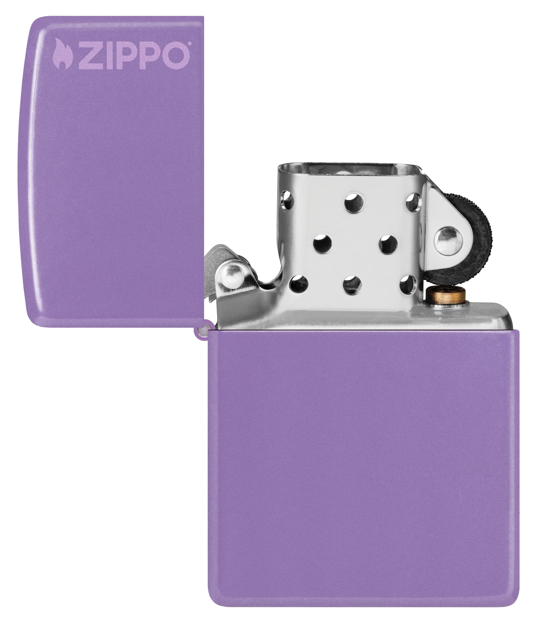 Zippo Zapalniczka Sztormowa, Model Podstawowy z Logo Zippo, do Napełniania, Wielokrotnego Użytku, Wiatroodporna Konstrukcja, Pudełko Prezentowe, Wyprodukowana w USA, Fioletowy (Smoky Lavender)