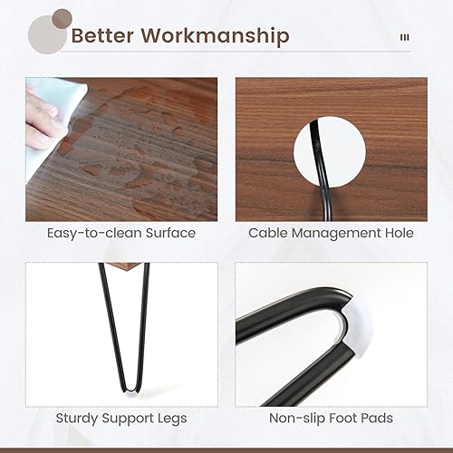 Miniatura 7 de Giantex Soporte para tocadiscos con estación de carga, armario giratorio con almacenamiento de discos y patas de metal, gabinete de almacenamiento