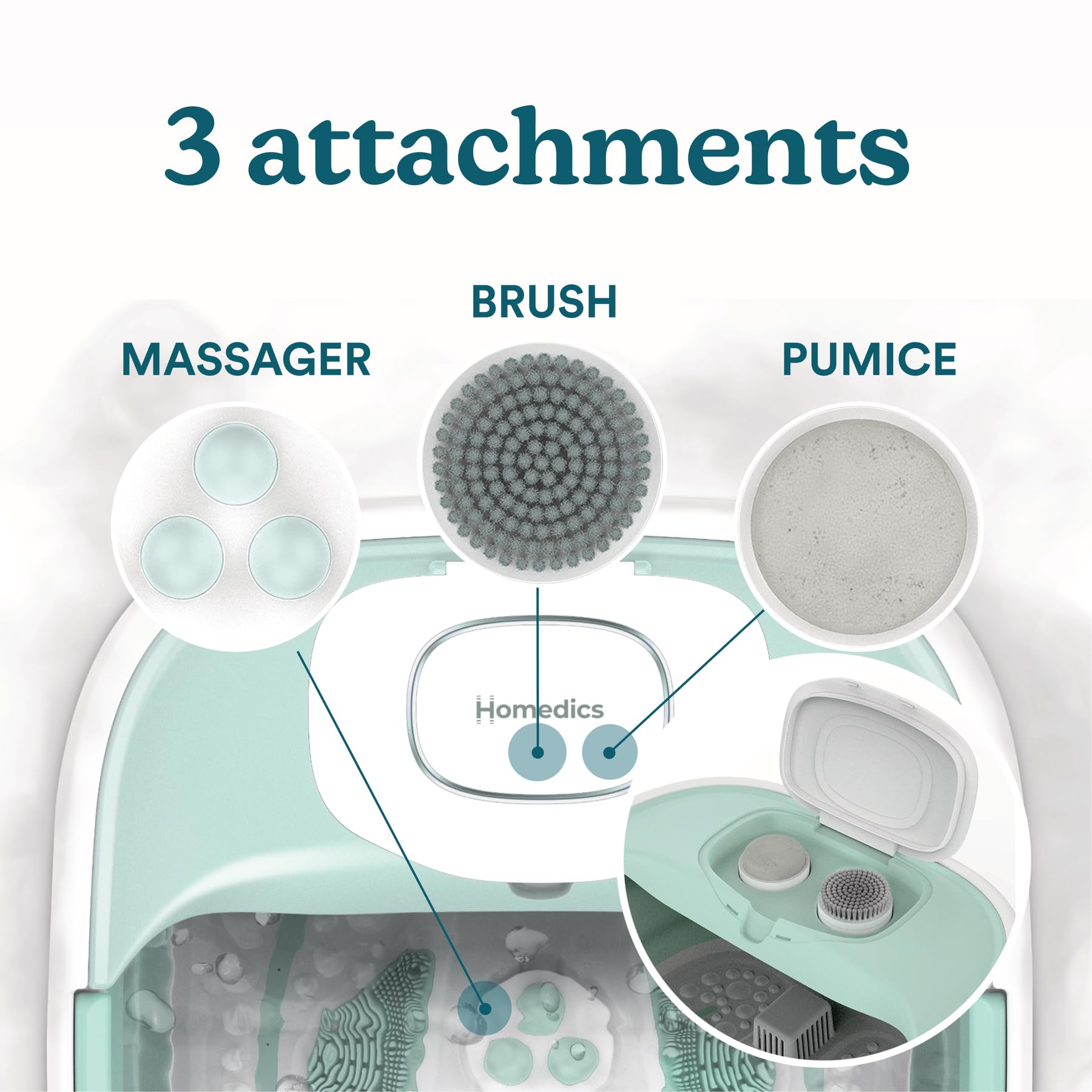 Homedics Smart Space Elite Collapsible Footbath with Heat Boost